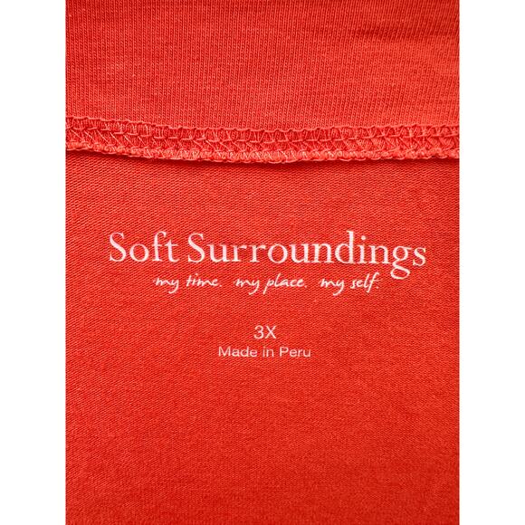 SOFT SURROUNDINGS | Coral Drape Front Top Pima Cotton Modal Blend | Size 3X - Picture 5 of 6